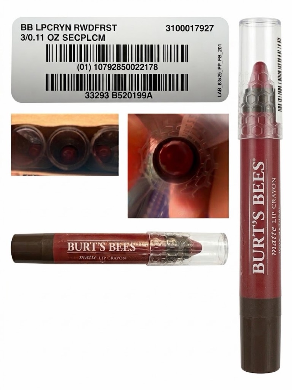Burt's Bees Matte Lip Crayon - Redwood 3 pack